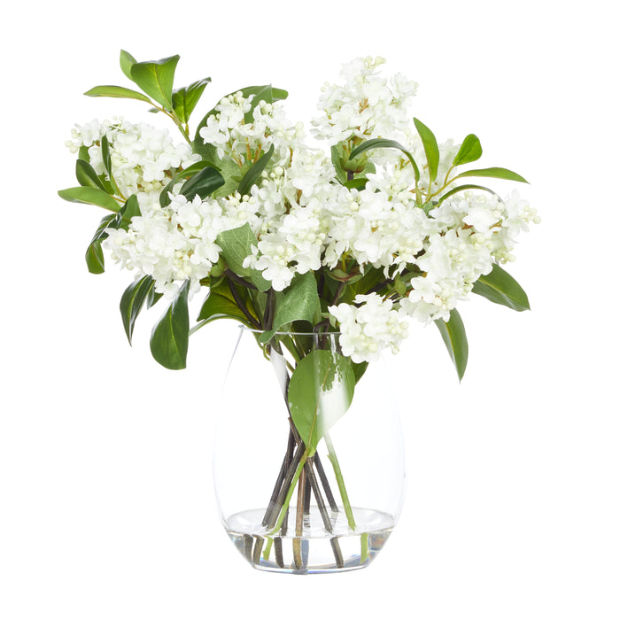 Rogue Lilac Garden Mix - Claire Vase White/Glass