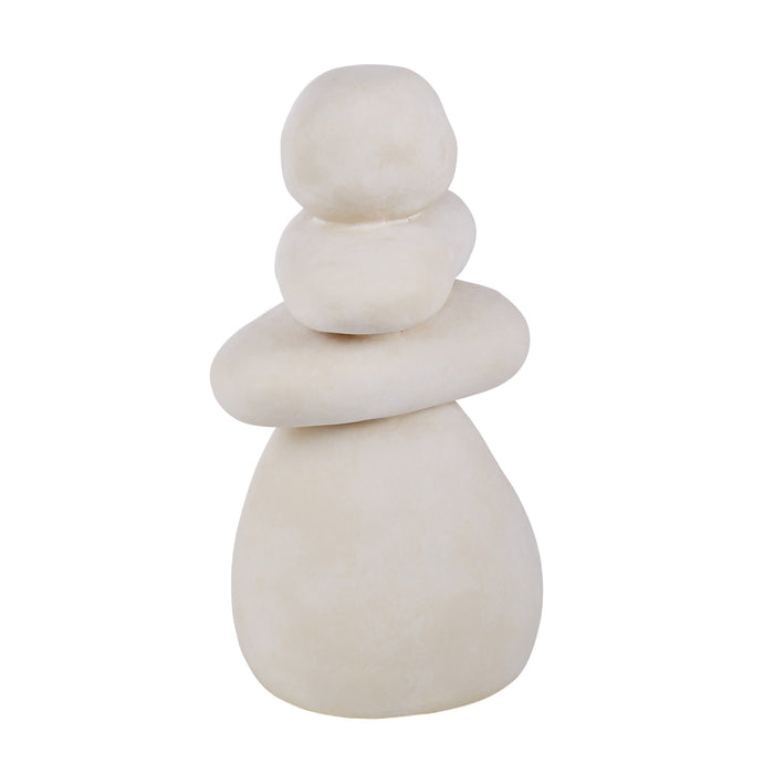 Amalfi Ceramic Textured Pebble Sculpture White