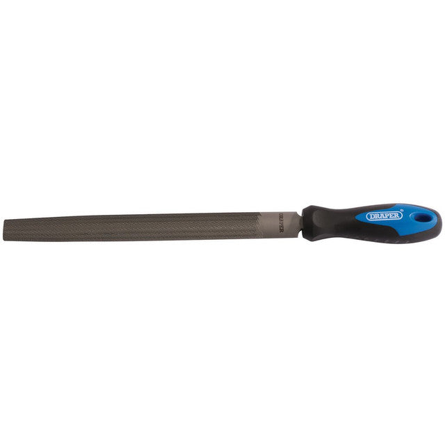 Draper Soft Grip Engineers Half Round File and Handle, 150mm, 250mm, 300mm