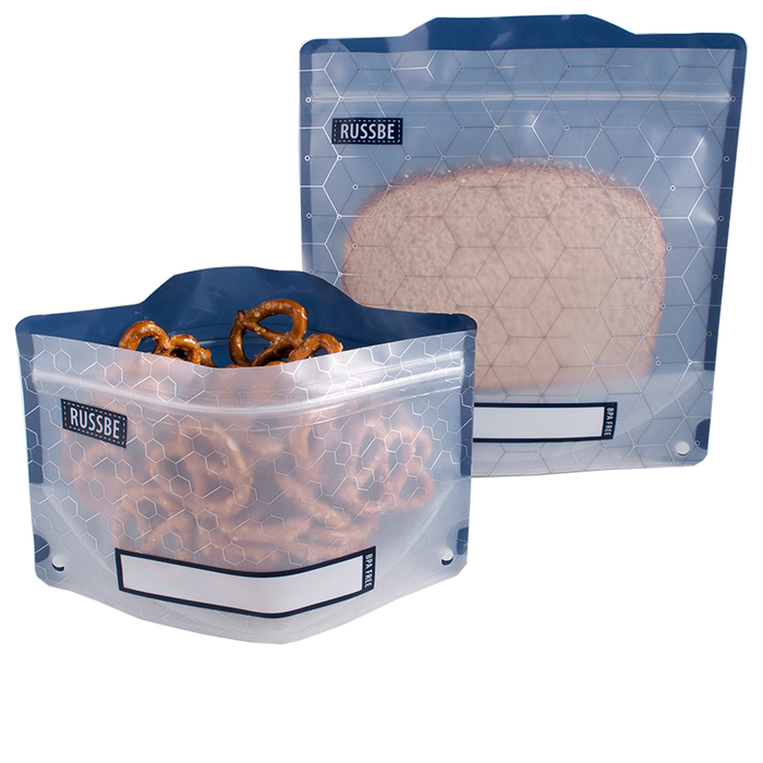 SNACK/SANDWICH BAGS SET 4 - METALLIC HEXAGRID