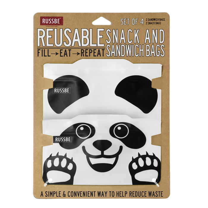 SNACK/SANDWICH BAGS SET 4 - PANDA