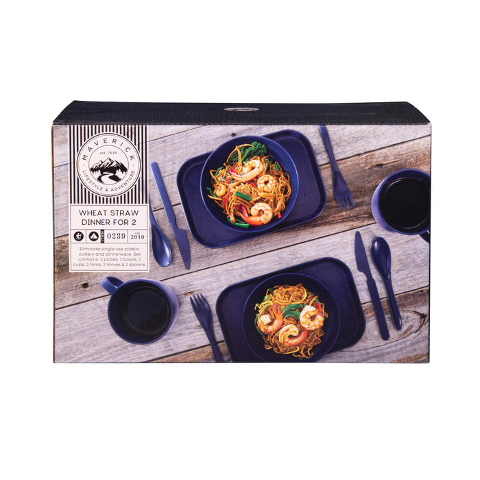 Maverick Wheat Straw Dinner for 2 Blue