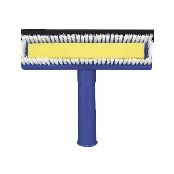 OATES 20CM WINDOW CLEANER, HEAD ONLY. SPONGE WASHES, BRISTLES SCRUB AND RUBBER BLADE SQUEEGEES SURFACE DRY, IDEAL FOR INDOOR AND OUTDOOR WINDOWS, MIRRORS AND TILES. DURABLE AND LIGHTWEIGHT