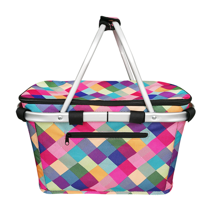 INS. CARRY BASKET W/LID HARLEQUIN
