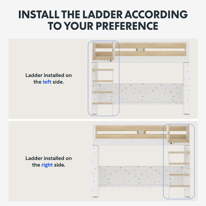 Flexispot Bunk Bed Adjustable Height Loft Bed - Modern Design & Versatile Functionality