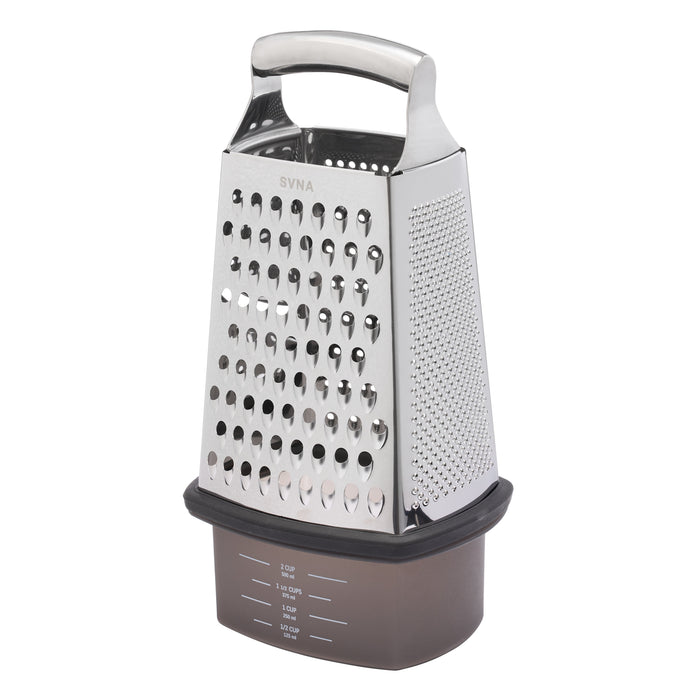 SVNA Premium Stainless Steel Box Grater with Storage Box