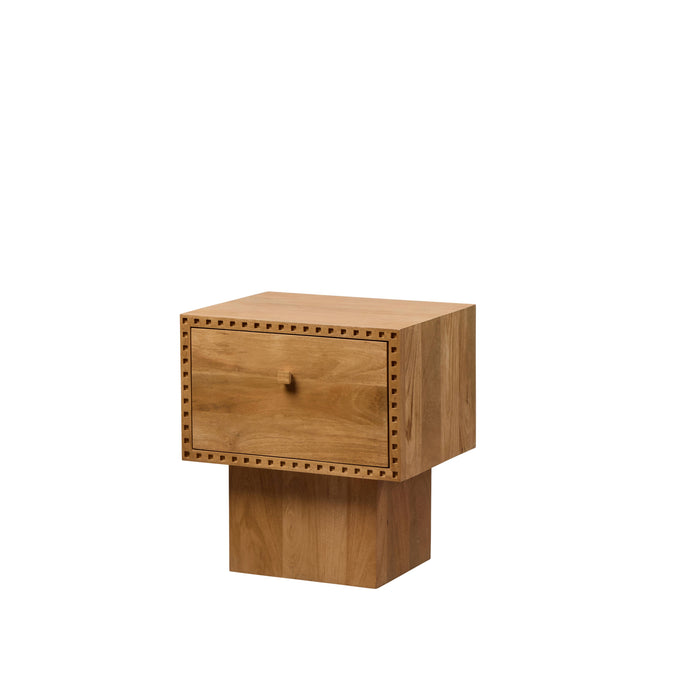 Amalfi Vero Bedroom Side Table Honey Oak