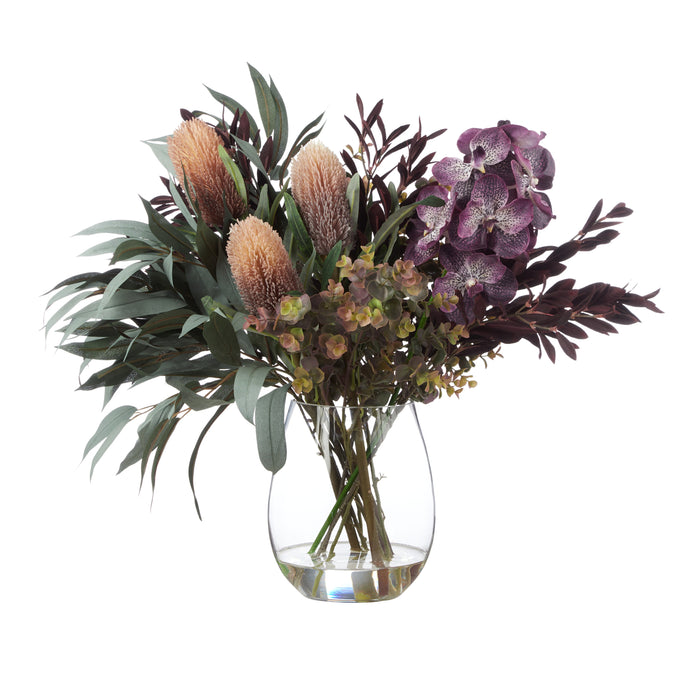 Rogue Vanda Orchid Eucalyptus Mix - Claire Vase Burgundy