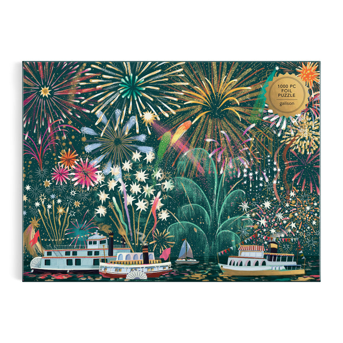 Galison Fireworks Jubilee Foil Puzzle - 1000pc Multi-Coloured