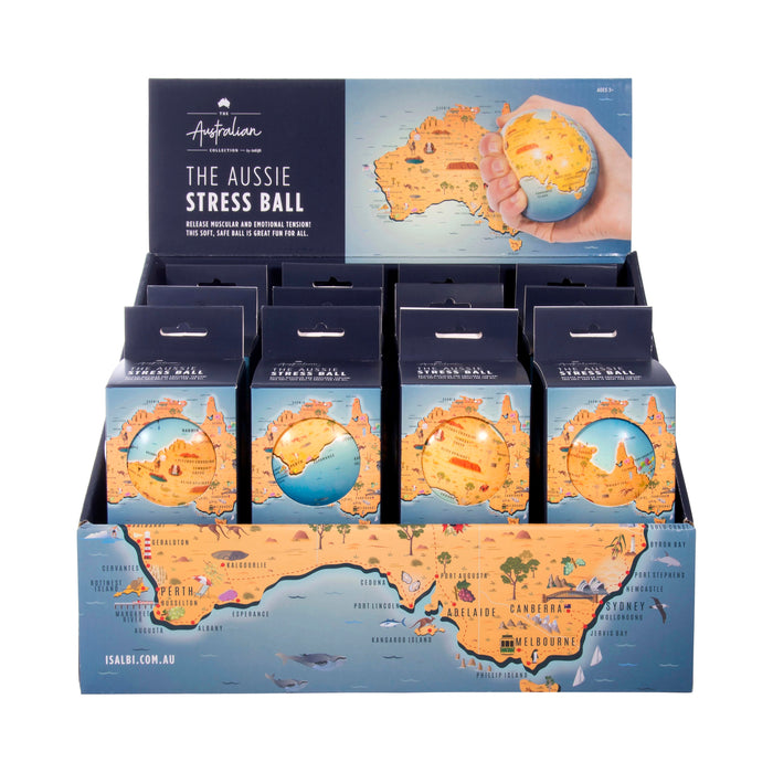 The Australian Collection Australia Map Stress Ball CDU 24pcs Multi-Coloured