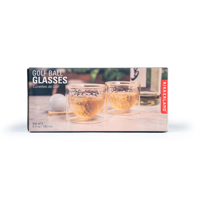 Kikkerland Golf Ball Glasses 2pcs Set Clear