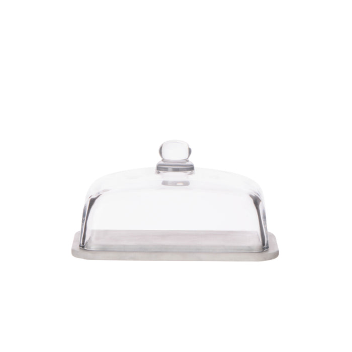 Davis & Waddell Nuvolo Marble Butter Dish White Grey