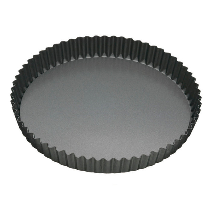 MasterPro Non-Stick Loose Base Round Flan/Quiche Tin Black