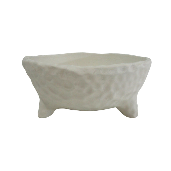 Rogue Textured Cement Footed Planter Cream