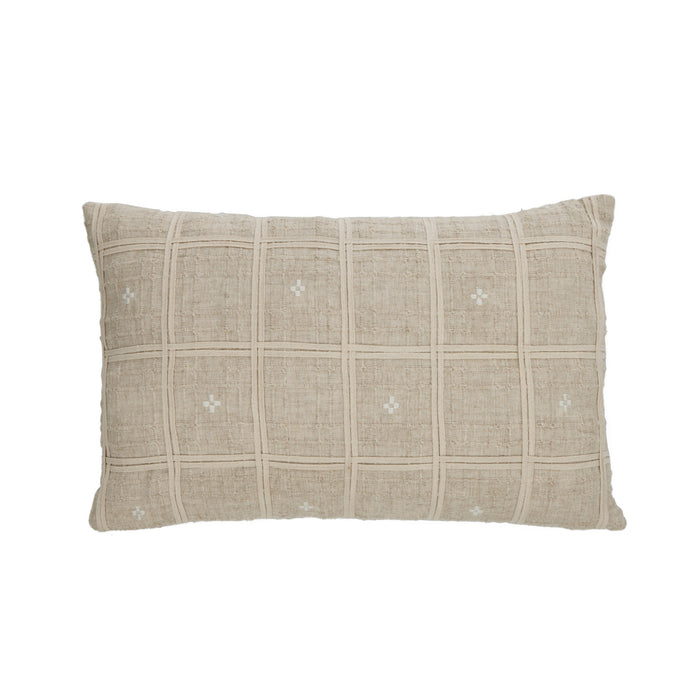 Society Home Clem Check Cushion Natural