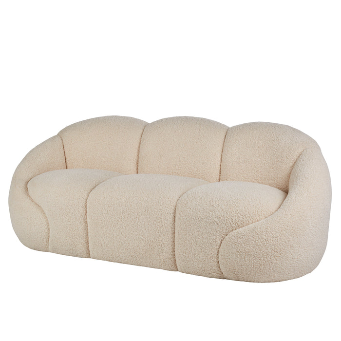 Amalfi Formes Teddy Bear Curved 3 Seater Sofa Off White