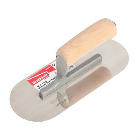 Goldblatt Stainless Steel Pool Trowel Wood Handle- (16x4, 14×4, 12×4, 10×4 Inches) Blue Steel (16 × 4, 14 × 4Inches))