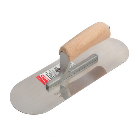 Goldblatt Stainless Steel Pool Trowel Wood Handle- (16x4, 14×4, 12×4, 10×4 Inches) Blue Steel (16 × 4, 14 × 4Inches))