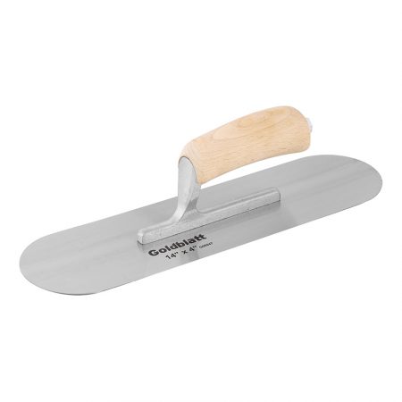 Goldblatt Stainless Steel Pool Trowel Wood Handle- (16x4, 14×4, 12×4, 10×4 Inches) Blue Steel (16 × 4, 14 × 4Inches))