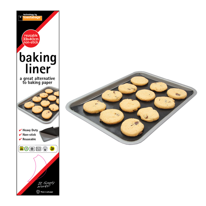 N/S REUSABLE BAKING LINER 30 X 40CM (230G) BLACK