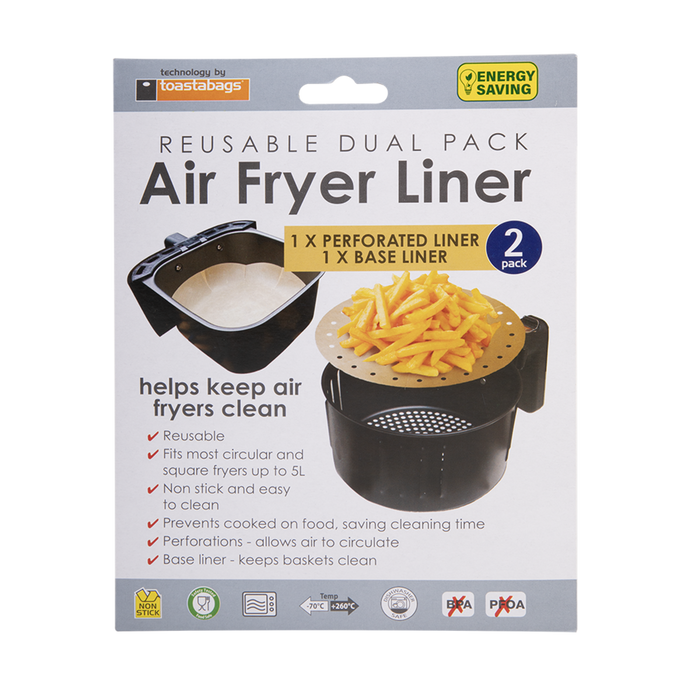 REUSABLE AIR FRYER LINERS DUAL PACK SET 2 (CDU 24) GOLD