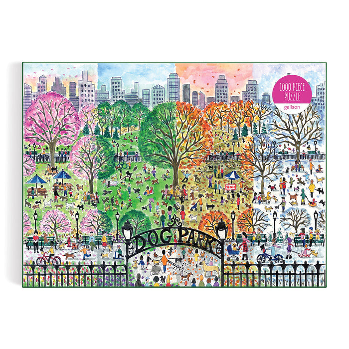 Galison Storrings Dog Park in Four Seasons Puzzle - 1000pcs Multi-Coloured