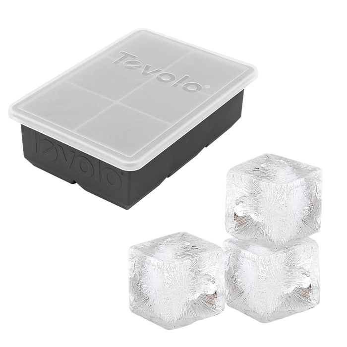KING CUBE ICE TRAY W/LID CHARCOAL