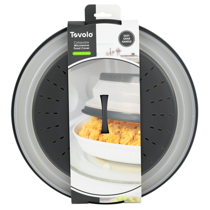 MICROWAVE COLLAPSIBLE FOOD COVER 25.3CM DIA CHARCOAL