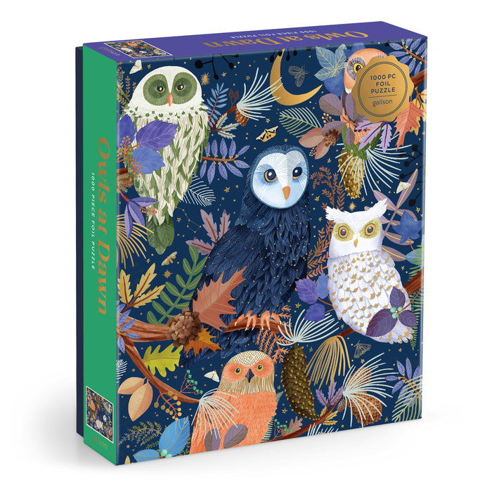 Galison Owls at Dawn Foil Puzzle - 1000pc Multi-Coloured