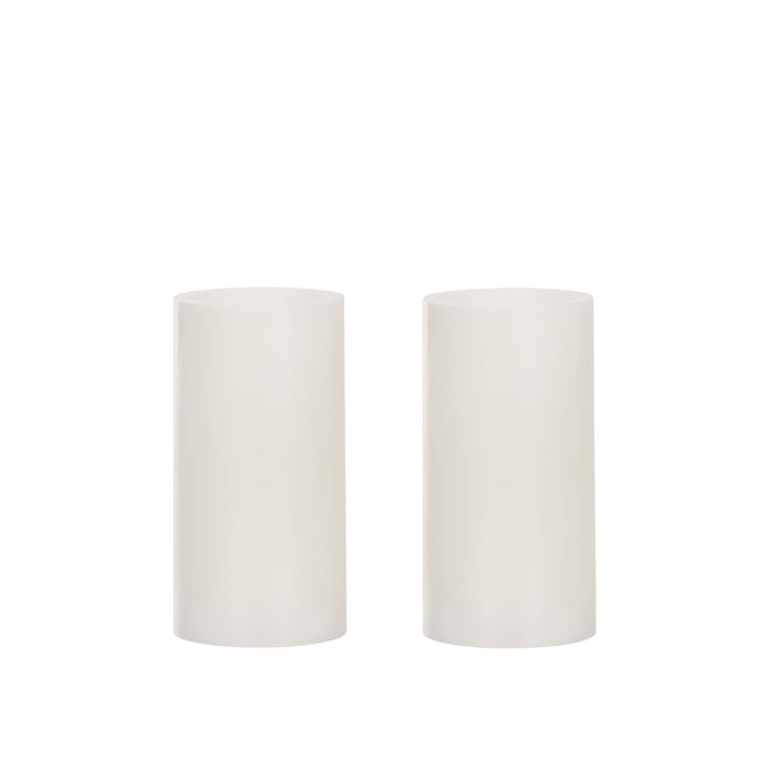 Emporium Tall Pillar LED Candles 2pcs Set White