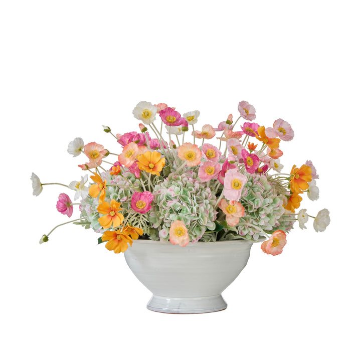 Rogue Poppy Hydrangea Mix - Miller Bowl Multi - Coloured