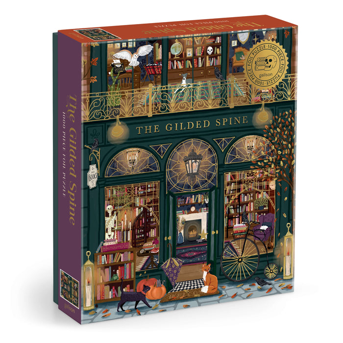 Galison The Gilded Spine Foil Puzzle - 1000pc Multi-Coloured