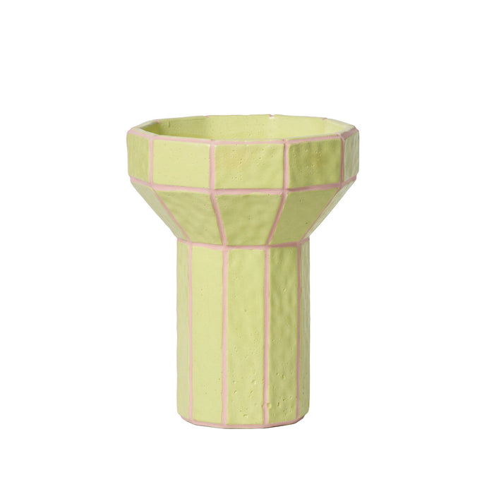 Emporium Sadie Tile Flare Vase Green & Pink