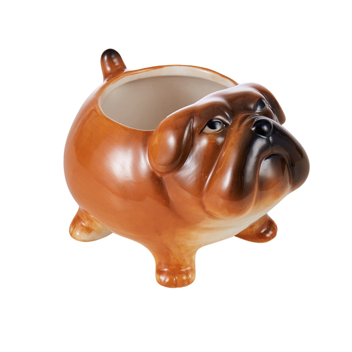 Emporium Bullwinkle Dog Planter Brown & White