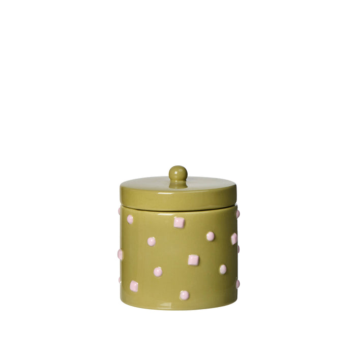 Emporium Bejeweled Cannister Green & Pink