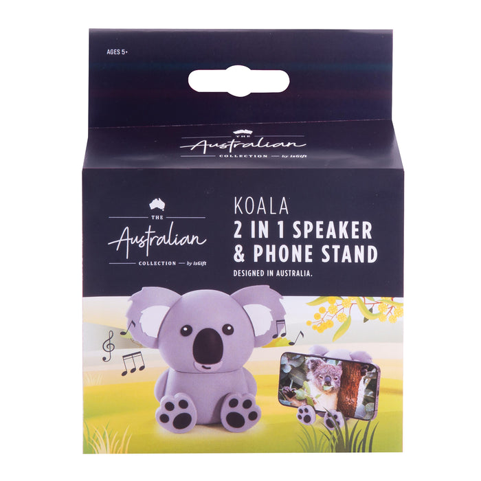 The Australian Collection Koala 2 in 1 Speaker & Phone Stand Grey