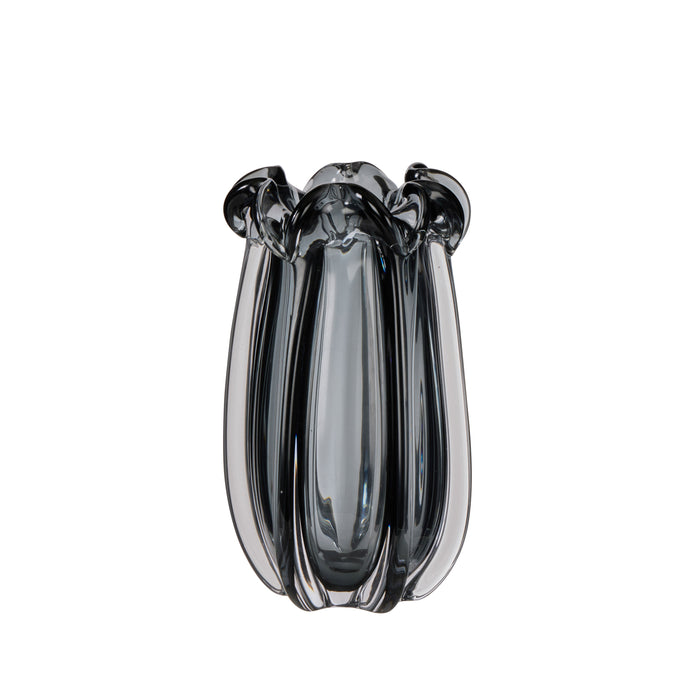 Amalfi Wavy Glass Vase Grey