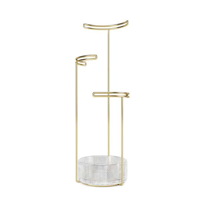 Umbra Tesora Jewellery Stand Glass & Brass