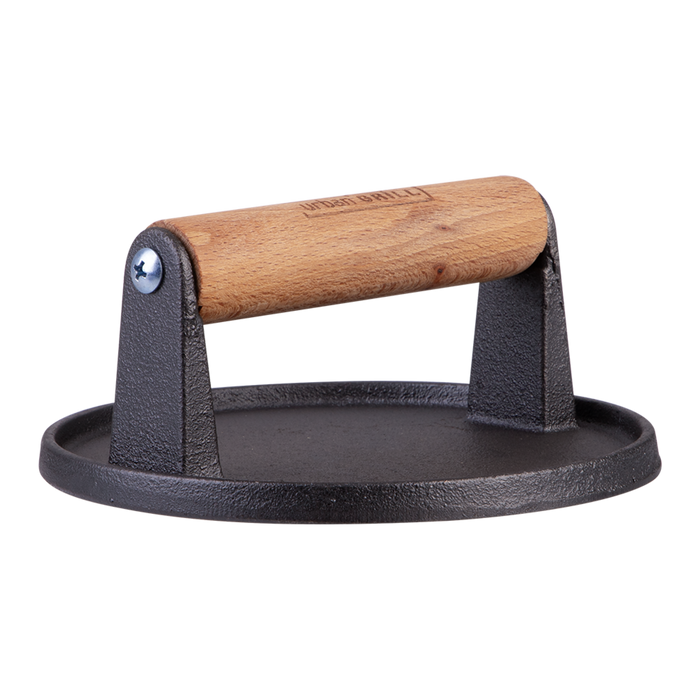CAST IRON BURGER PRESS 14.5CM DIA.