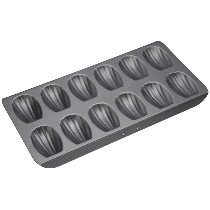 MasterPro Non-Stick 12 Hole Madeleine Pan Black