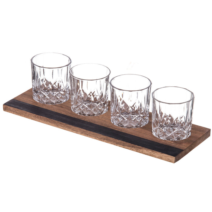 Davis & Waddell Fine Foods Whisky Flight Set 5pce Clear & Natural