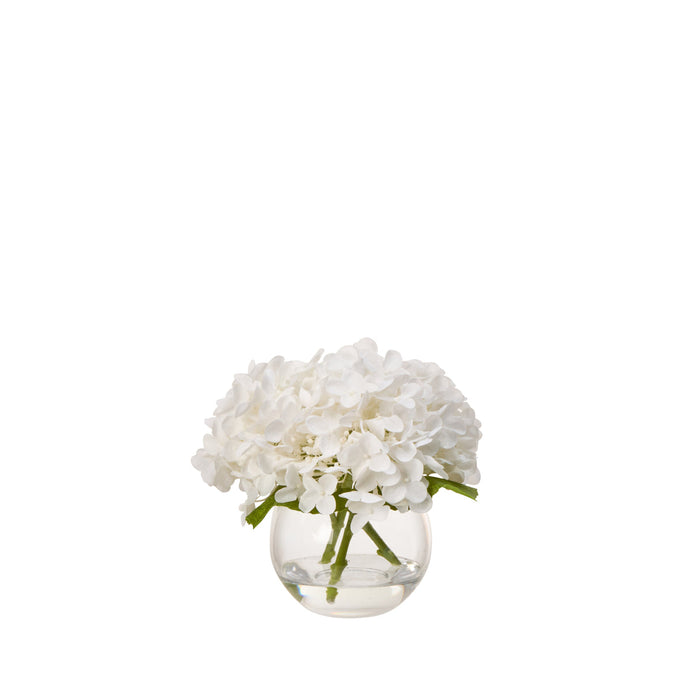 Rogue Hydrangea Real Touch - Glass Vase White