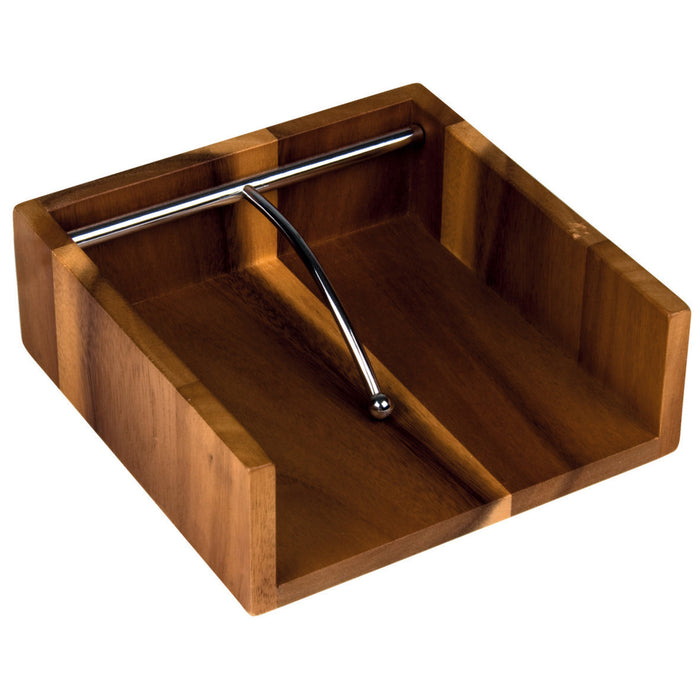 Davis & Waddell Acacia Wood Napkin Holder Natural & Stainless Steel
