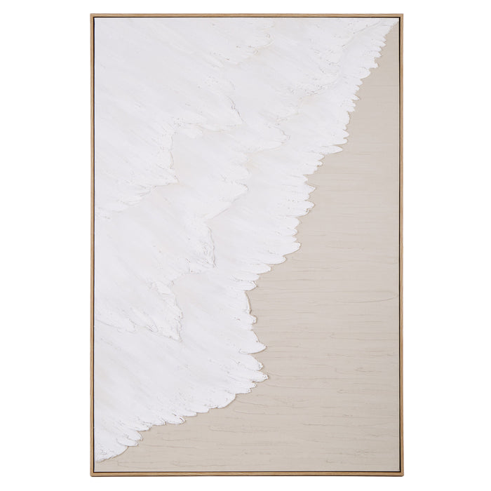 Amalfi Ava Hand Painted Wall Art White & Natural