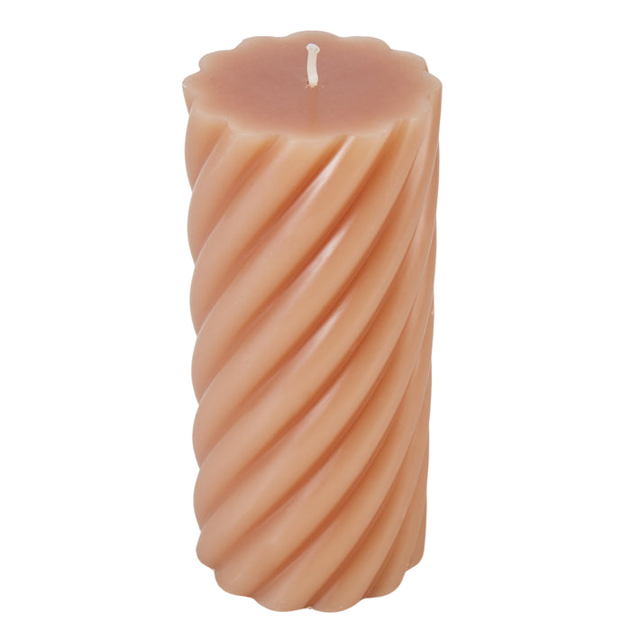 Amalfi Maisie Swirl Pillar Candle Nude