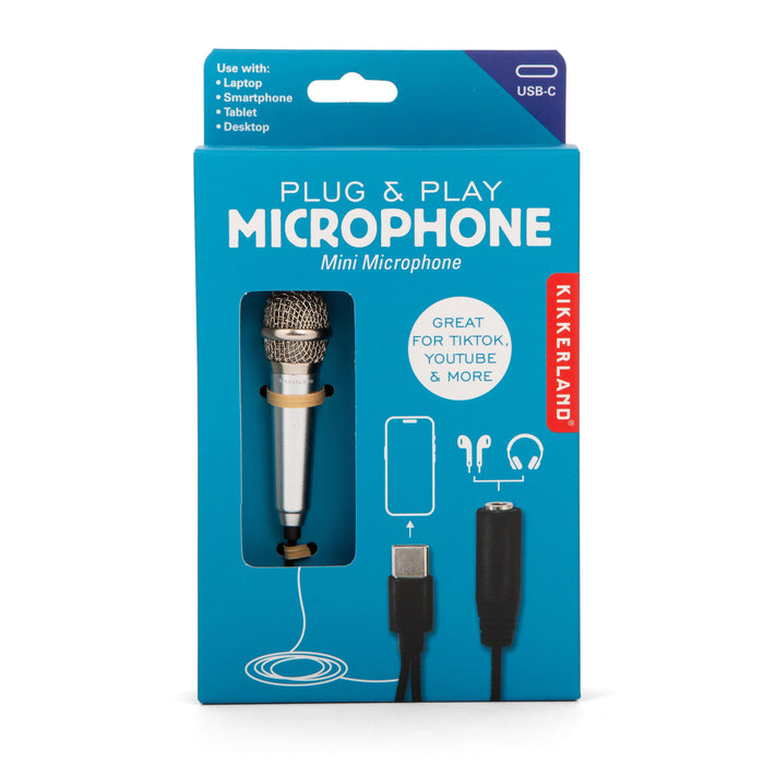 Kikkerland Plug & Play Microphone Silver