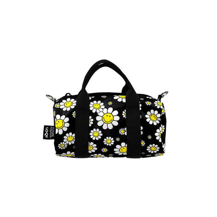 LOQI Smiley Flowers Small Weekender Black