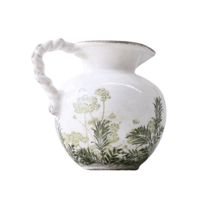 2 set Green Floral Jug