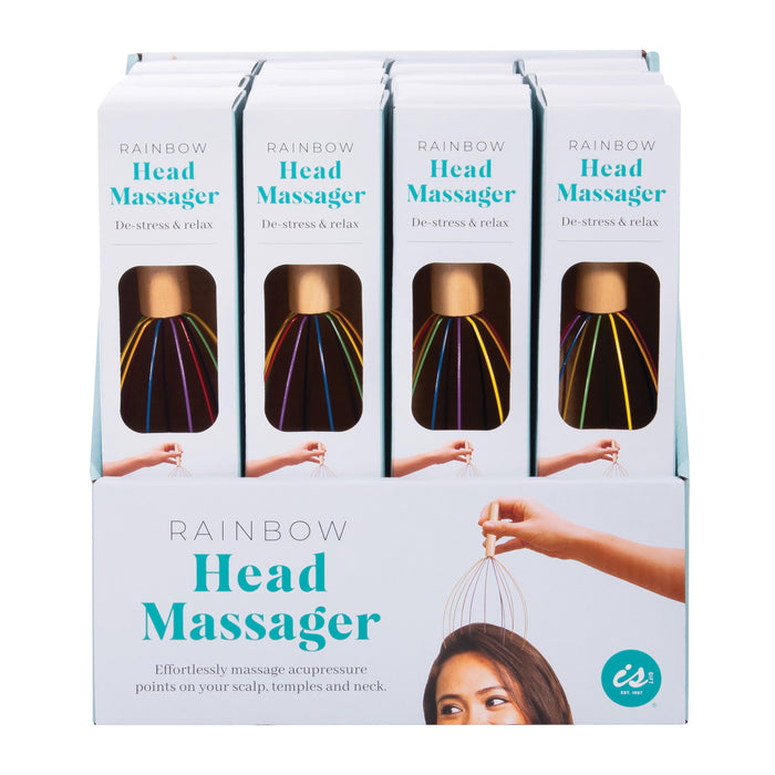 isGift Head Massager Rainbow CDU 12pcs Multi-Coloured