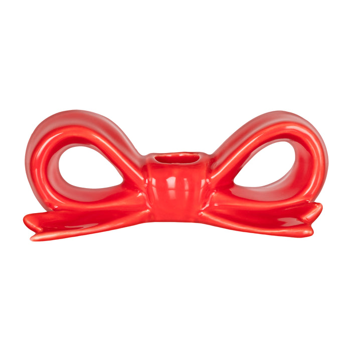 Emporium Saylor Bow Candle Holder Red